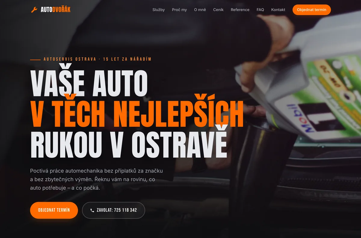 Náhled webu AutoDvořák — Automechanik, Ostrava