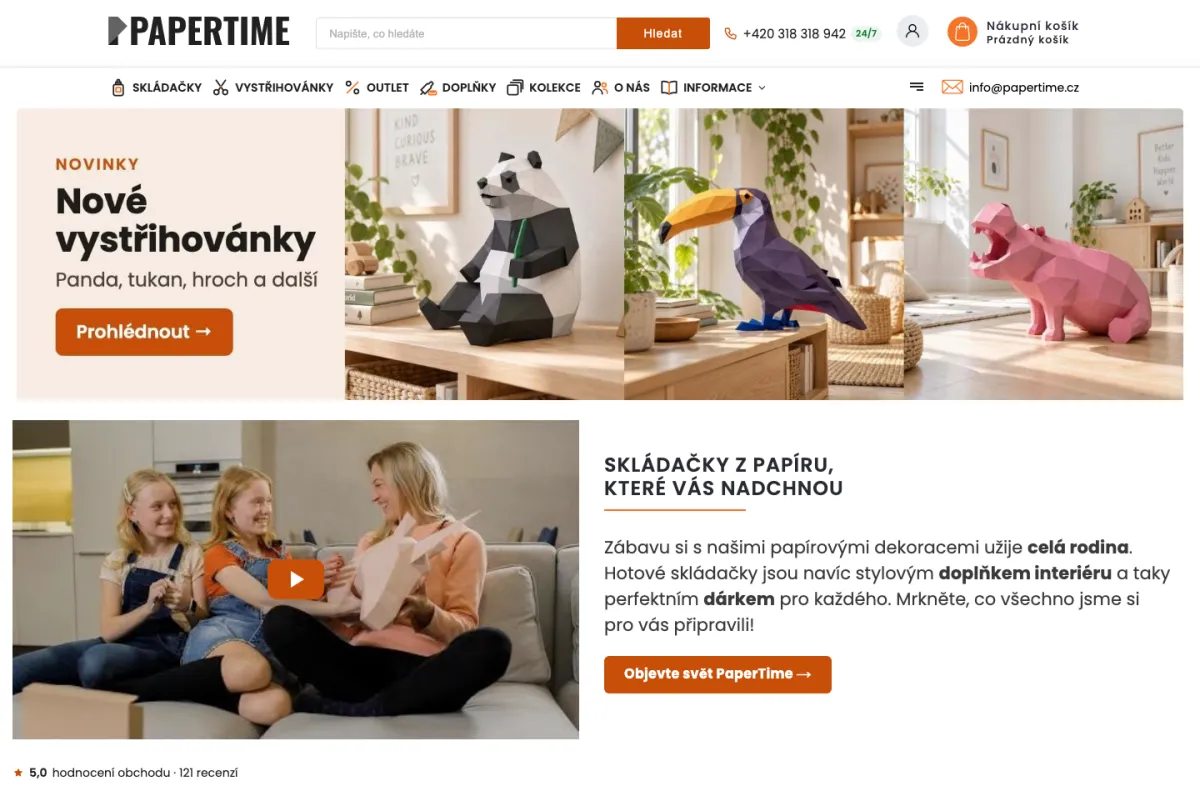 Náhled webu PaperTime — E-shop, E-shop · Shoptet